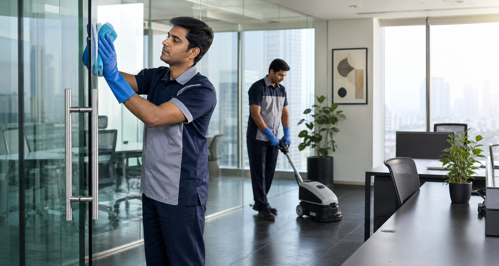 Office cleaning team